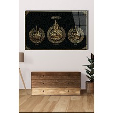 Shopping Haven Ayetel Kürsi Felak ve Nas Sureleri Dini Islami Cam Tablo Ev Ofis Salon Hediyelik Büyük Boy