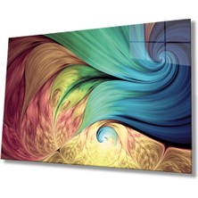 Shopping Haven Renkli Soyut Cam Tablo Ev ve Ofis Duvar Dekoru Hediyelik Büyük Tablo Dayanıklı Cam