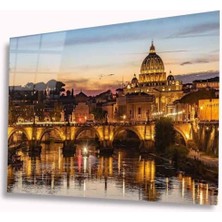 Shopping Haven Şehir Manzarası Cam Tablo 4mm Dayanıklı Temperli Cam