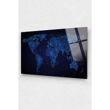 Dünya Haritası Cam Tablo, Harita Cam Tablo, Harita Tablo, Duvar Dekor, Büyük Tablo, Cam Duvar Tablo