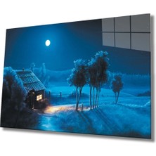 Shopping Haven Illüstrasyon Cam Tablo, Ev ve Ofis Duvar Dekoru Hediyelik Büyük Tablo Dayanıklı Cam