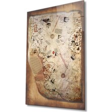 Shopping Haven Piri Reis Dünya Haritası , Ev ve Ofis Duvar Dekoru, Temperli 4 mm