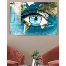 Dünya Göz Bakış Cam Tablo, Göz Tabloları, Insan Siluetleri, Duvar Dekor, Büyük Tablo,cam Duvar Tablo