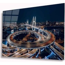 Şehir Manzarası Cam Tablo 4mm Dayanıklı Temperli Cam