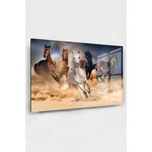 Shopping Haven Koşan Atlar Cam Tablo, At Tabloları, Doğa Tabloları, Duvar Dekor, Büyük Tablo, Cam Duvar Tablo