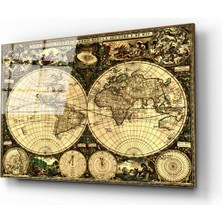 Shopping Haven Dünya Haritası 11 Cam Tablo