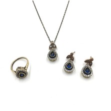 Damla Safir Rengi Zirkon Otantik Set