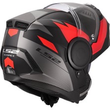 Ls2 Scope 2 Durıa Mat Siyah-Kırmızı Çene Açılır Kask