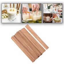 Ahşap Mum Fitili Soya Fitili Bardak Mum Fitili (50 Adet)
