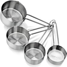 Metal Paslanmaz Ölçü Kaşıkları Ölçek Seti 4 Lü