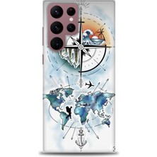 Samsung Galaxy S22 Ultra Hd Baskılı Kılıf + Seramik Tam Kaplayan Ekran Koruyucu 82