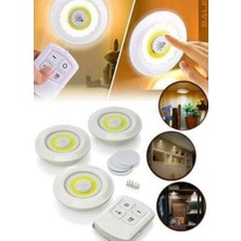 Uzaktan Kumandalı 3lü LED Lamba Kablosuz Pilli Işıldak Mutfak Rafı Işığı Dolap Altı Işığı