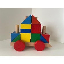 Ahşap Yapboz Araba Montessori Oyuncak