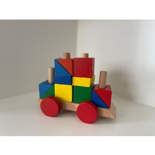 Ahşap Yapboz Araba Montessori Oyuncak