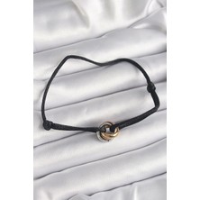 Prativas Siyah Renk İpli Asansörlü Mix Renk Çelik Halka Model Kadın Bileklik – PRT3500EB03307