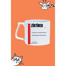 
yorgunluğa Tükenmişliğe Bıkmışlığa Ziktired Antidepresan Tasarım Baskılı Beyaz Lüks Sap Kupa Bardak
