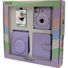 Instax Mini 12 Fotoğraf Makinesi Askı Pil Çanta 10’lu Film Albüm Bundle Box