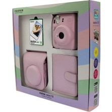 Instax Mini 12 Fotoğraf Makinesi Askı Pil Çanta 10’lu Film Albüm Bundle Box