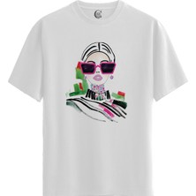 Color Luxe Chic Vision - %100 Pamuklu Kadın Beyaz Tişört - Premium Quality