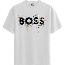 Color Luxe Ink Boss - %100 Pamuklu Erkek Beyaz Tişört - Premium Quality