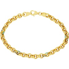 Gözlü Mineli Halka Altın Bileklik