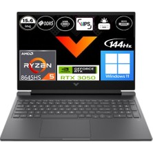 Hp Victus Amd Ryzen 5-8645HS 16 GB Ram 512 GB RTX3050 6gb Windows 11 Pro 15.6" Fhd IPS 144Hz B9KM2EA Taşınabilir Bilgisayar + Elektropasaj Çanta