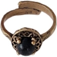 Oniks Mini Tırnaklı Doğal Taş Yüzük