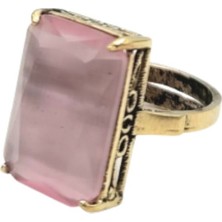 Pembe Kedi Gözü Otantik Bronz Yüzük