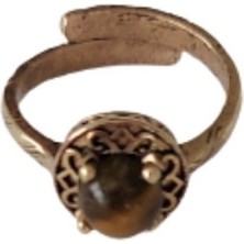 Kaplan Gözü Mini Tırnaklı Doğal Taş Yüzük