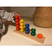 Ahşap Kademeli Sayı Boncukları Montessori Oyuncak