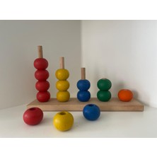 Ahşap Kademeli Sayı Boncukları Montessori Oyuncak