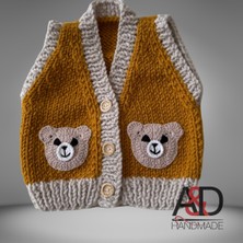 Ayıcıklı Bebek Yeleği>yelek>çocuk Giyim>bebek Hediyesi