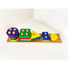 Ahşap Beşli Geometrik Şekiller Montessori Oyuncak