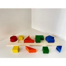 Ahşap 3D Yapboz Geometrik Şekiller Montessori Oyuncak