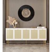 Enwood Andromeda Gold Serisi 200  cm  5 Kapaklı Mdf Konsol 200 x 80 x 40  cm