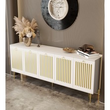 Enwood Andromeda Gold Serisi 200  cm  5 Kapaklı Mdf Konsol 200 x 80 x 40  cm