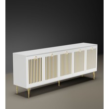 Enwood Andromeda Gold Serisi 180  cm  5 Kapaklı Mdf Konsol 180 x 80 x 40  cm