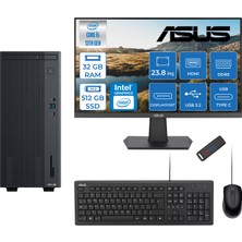 Asus Expertcenter P500MV Intel Core I5-13420H 32GB Ddr5 512GB SSD Freedos 100Hz 23.8 IPS Mon. Minitower Masaüstü Bilgisayar WB5136216512B0DF12+Zettausbbellek