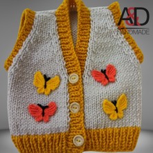 Kelebekli Bebek Yeleği>çocuk Giyim>kelebek>anne ve Bebek>el Örgüsü>bebek Hediyesi