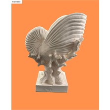 Limited Edition, Büyük Boy Mercan ve Kabuğu Formlu Dekoratif Heykel Objede Kokulu Mum - Özel Seri
