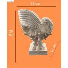 Limited Edition, Büyük Boy Mercan ve Kabuğu Formlu Dekoratif Heykel Objede Kokulu Mum - Özel Seri