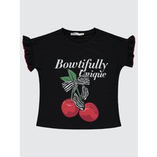 Civil Girls Kız Çocuk Tişört 2-5 Yaş Siyah