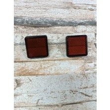 Kare Reflektör Kırmızı 2'li Takım (En Boy 4cm)