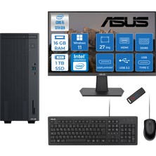 Asus Expertcenter P500MV Intel Core I5-13420H 16GB Ddr5 1tb SSD WIN11PRO 100Hz 27" IPS Mon. Minitower Masaüstü Bilgisayar WC5136216512B0DW03+Zettausbbellek