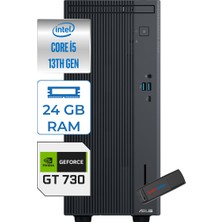 Asus Expertcenter P500MV Intel Core İ5-13420H 24GB Ddr5 256GB SSD Freedos 4GB/GT730 Minitower Masaüstü Bilgisayar WD5136216512B0DF06+Zettausbbellek
