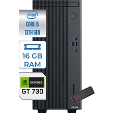 Asus Expertcenter P500MV Intel Core İ5-13420H 16GB Ddr5 256GB SSD Freedos 4GB/GT730 Minitower Masaüstü Bilgisayar WD5136216512B0DF01+Zettausbbellek