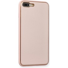 Newface  Apple iPhone 7 Plus Kılıf Coco Deri Silikon Kapak - Pembe Zrnet