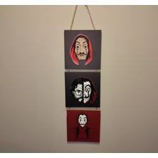 AYYBUU La Casa De Papel Tablo Dekoratif Mdf Tablo 3 Parça İpli