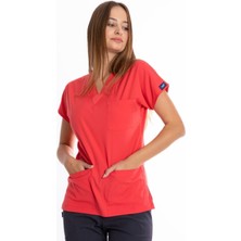 UÇAK MEDİKAL Nar Çiçeği Core Flex Likralı Tek Üst
