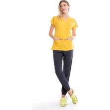 UÇAK MEDİKAL Sülfür Sarı Core Flex Likralı Tek Üst